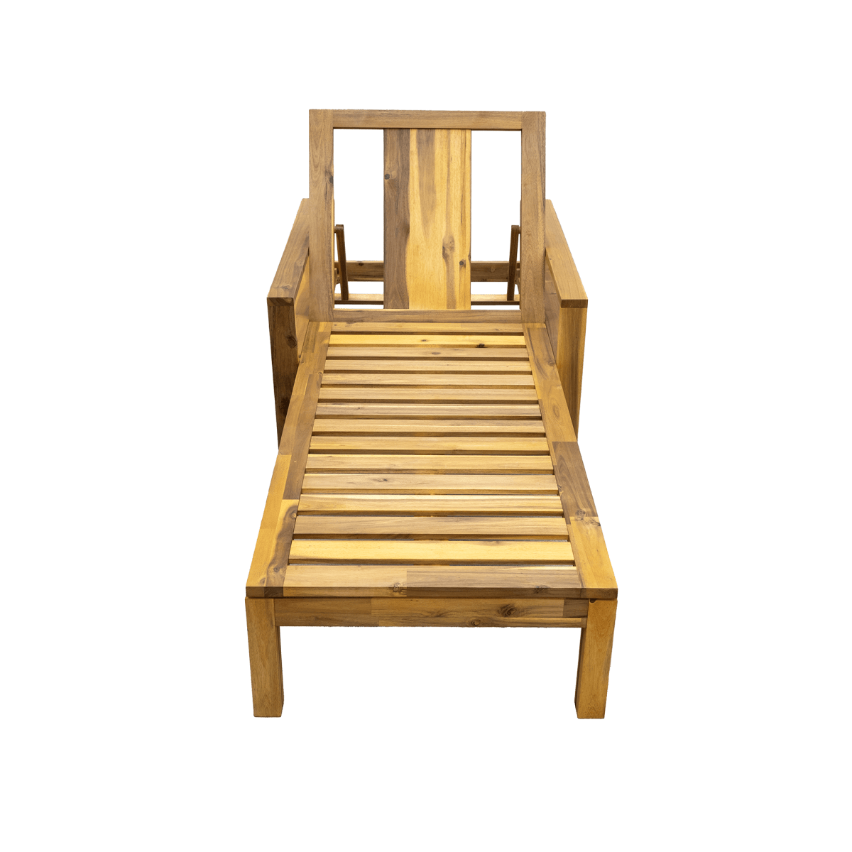 Acacia Wood Outdoor Lounge Chair With Adjustable Backrest - Sleep Galleria