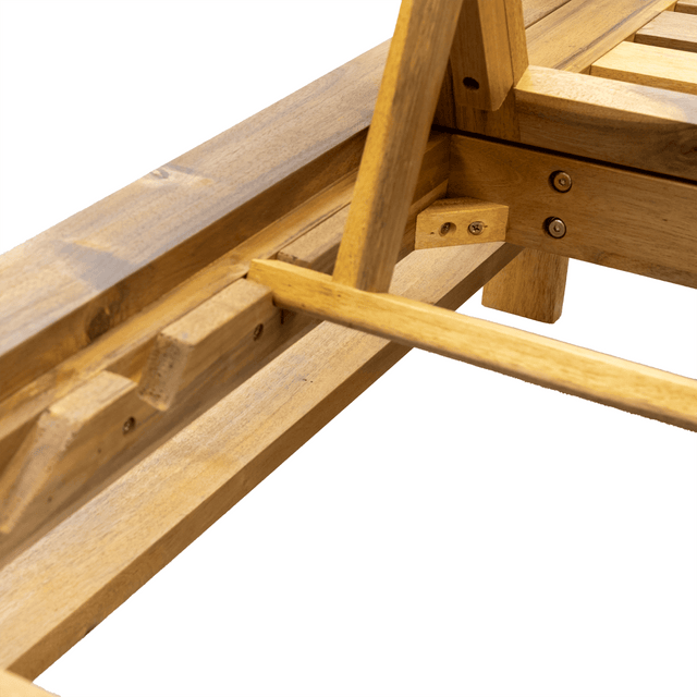 Acacia Wood Outdoor Lounge Chair With Adjustable Backrest - Omega Lifestyles