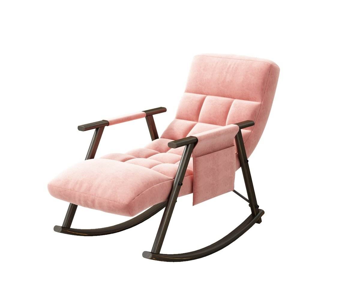 Adjustable Velvet Upholstered Folding Rocking Chair - Sleep Galleria