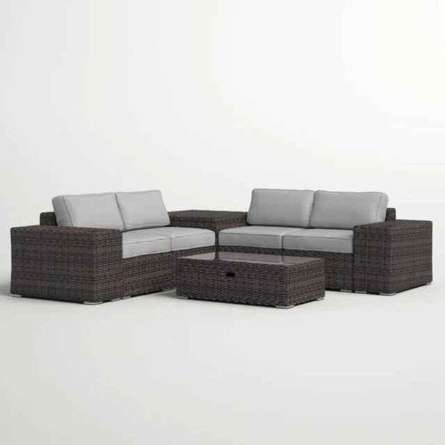 All-Weather Espresso Wicker Outdoor Sectional Sofa Set - Omega Lifestyles