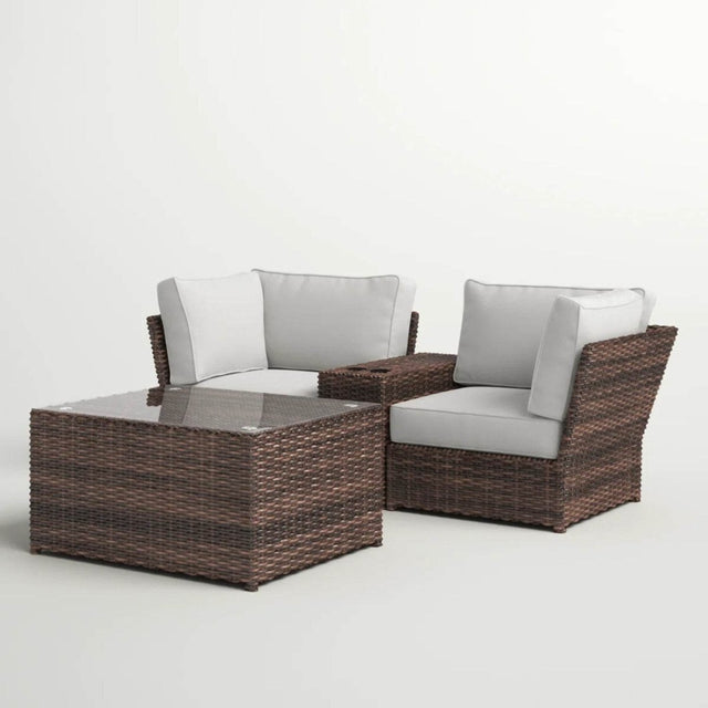 All-Weather Wicker 4-Piece Outdoor Sectional Seating Set - Omega Lifestyles