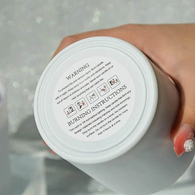 Amber Scented Soy Wax Candle With Healing Crystals - Omega Lifestyles