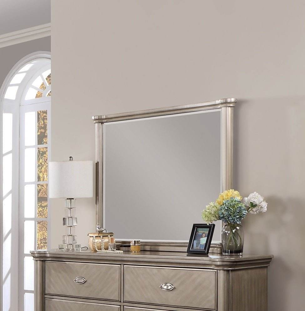 Antique Silver Solid Wood Contemporary Dresser With Mirror - Sleep Galleria