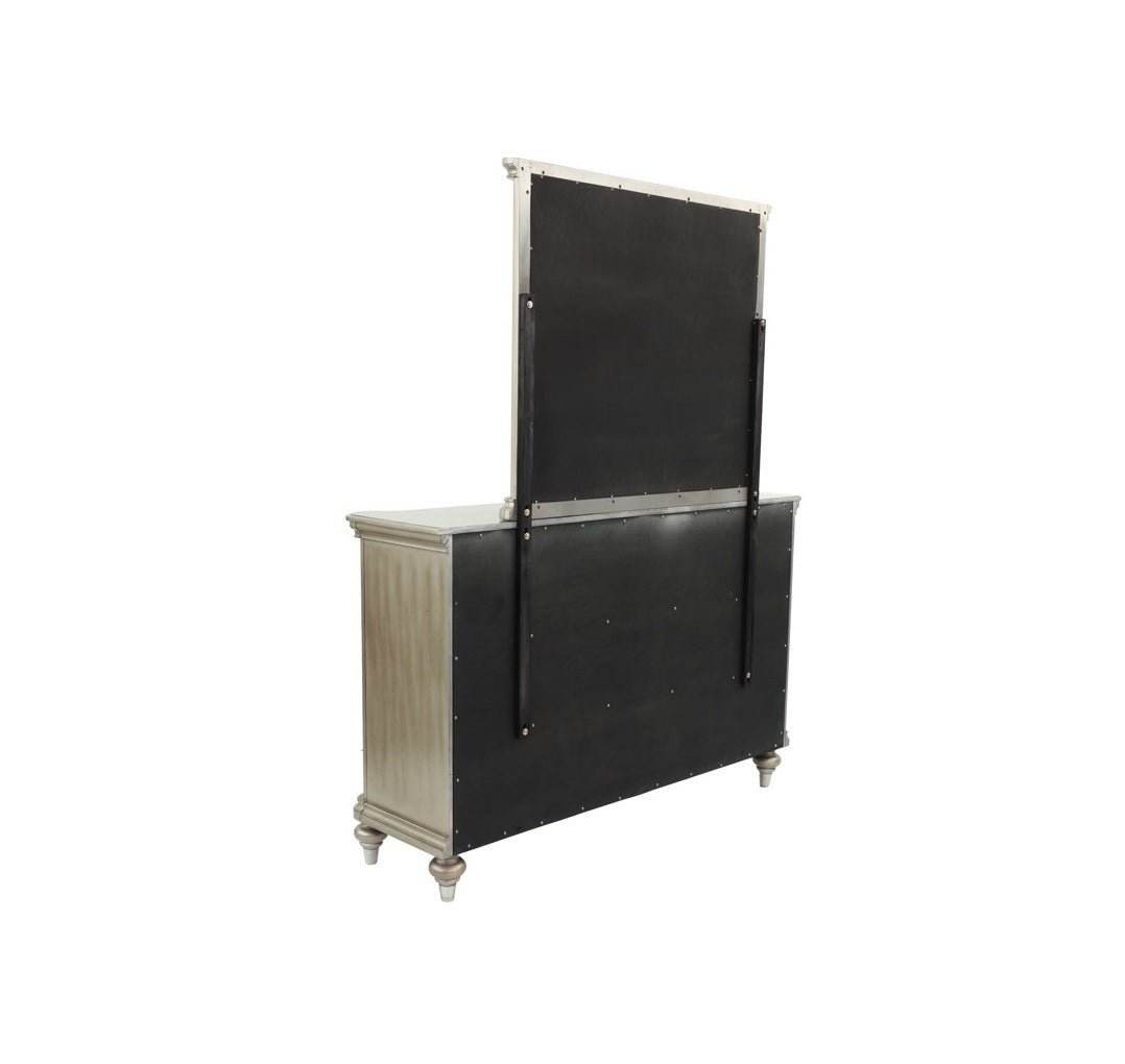 Antique Silver Solid Wood Contemporary Dresser With Mirror - Sleep Galleria