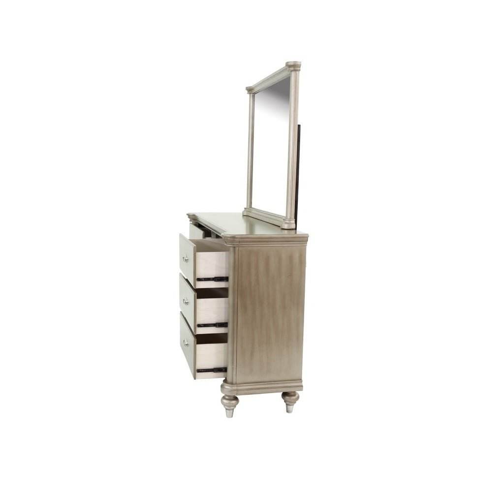 Antique Silver Solid Wood Contemporary Dresser With Mirror - Sleep Galleria