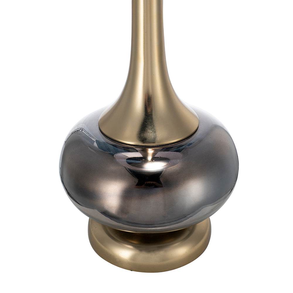 Artistic Aluminum And Glass Table Lamp With Drum Shade - Sleep Galleria