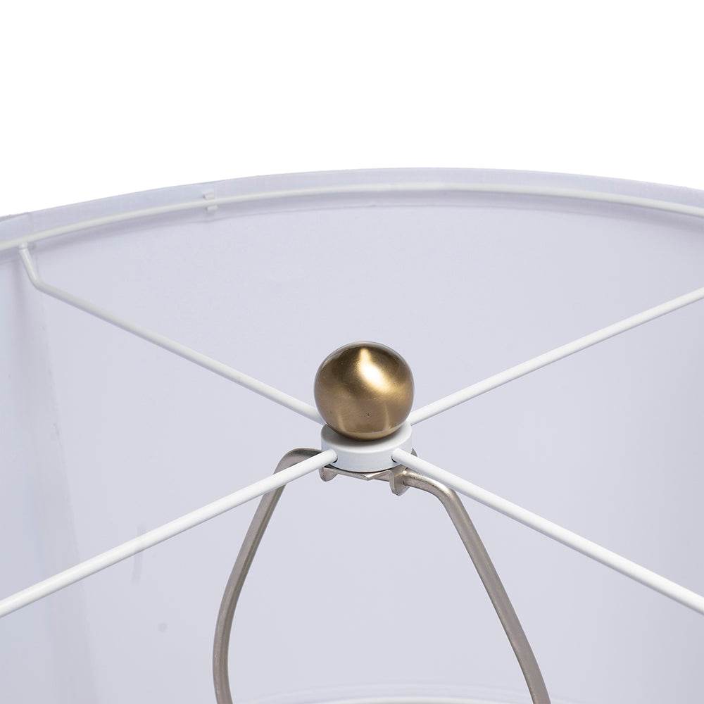 Artistic Aluminum And Glass Table Lamp With Drum Shade - Sleep Galleria