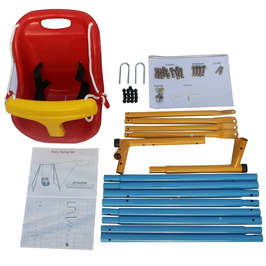 Baby Toddler Indoor Outdoor Metal Safety Swing Set - Omega Lifestyles