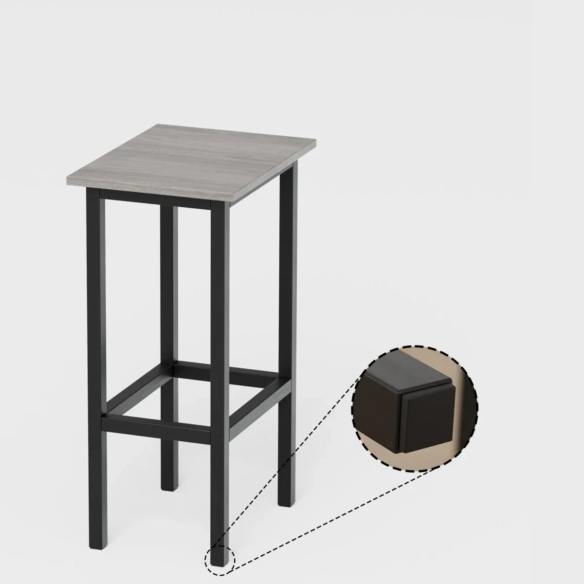 Bar Table Set With 2 Grey MDF Stools - Omega Lifestyles