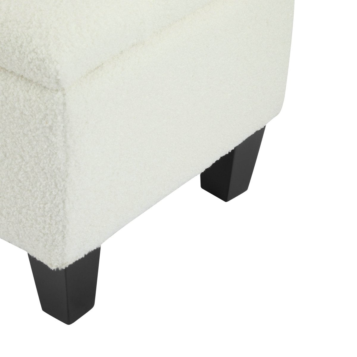 Beige Boucle Storage Ottoman Bench With Foam Cushion - Sleep Galleria