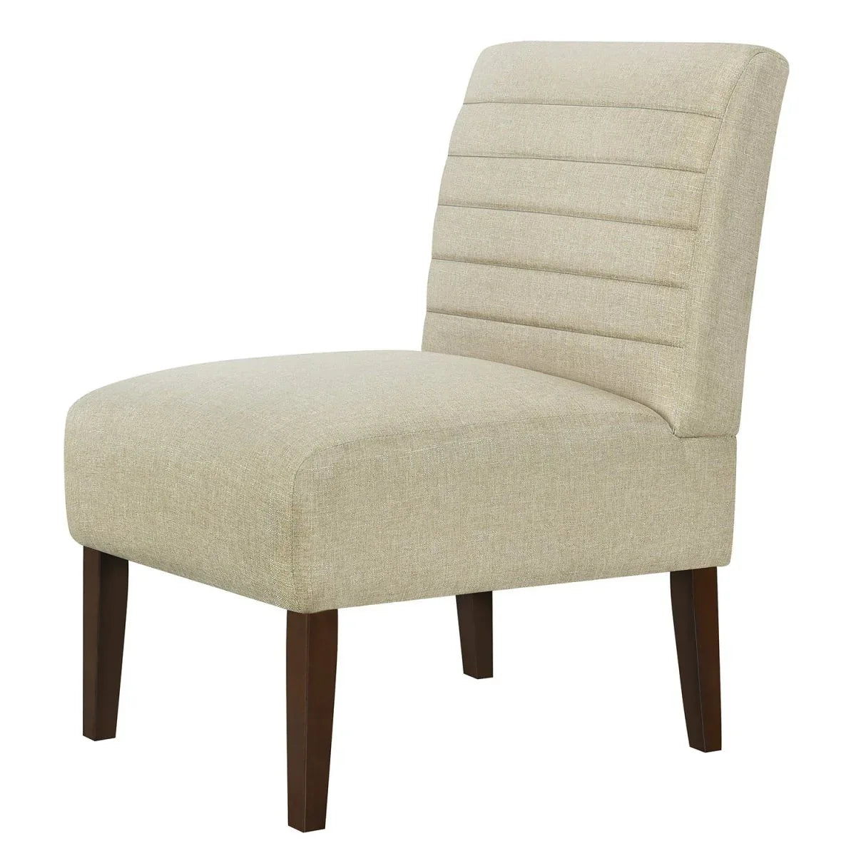 Beige Modern Armless Accent Chair With Tufted Upholstery - Omega Lifestyles