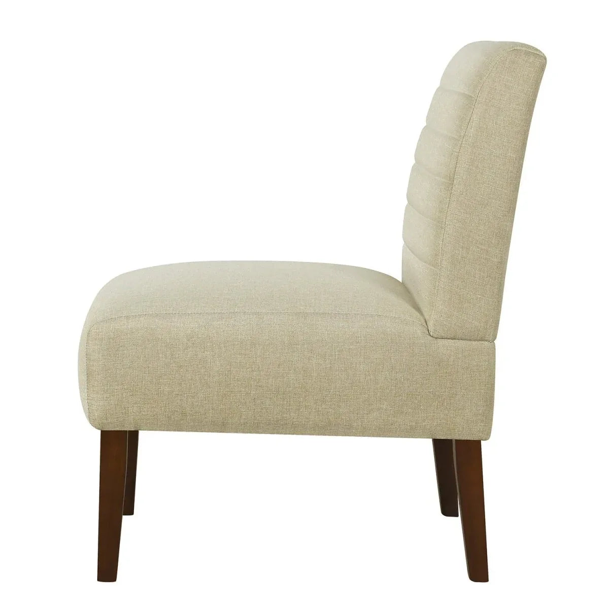 Beige Modern Armless Accent Chair With Tufted Upholstery - Omega Lifestyles