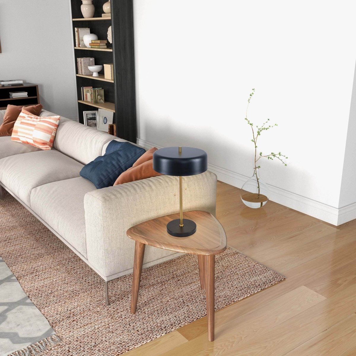 Black Metal Drum Shade Table Lamp With Pull Chain - Sleep Galleria