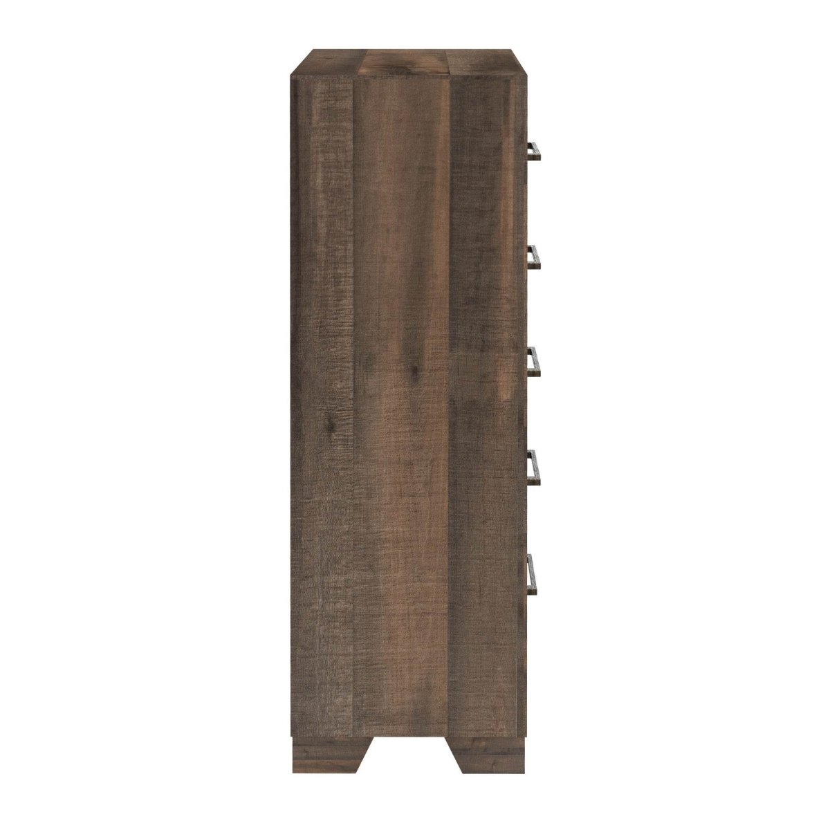 Brown Engineered Wood 5 - Drawer Chest Storage Dresser - Driftwood - Omega Lifestyles