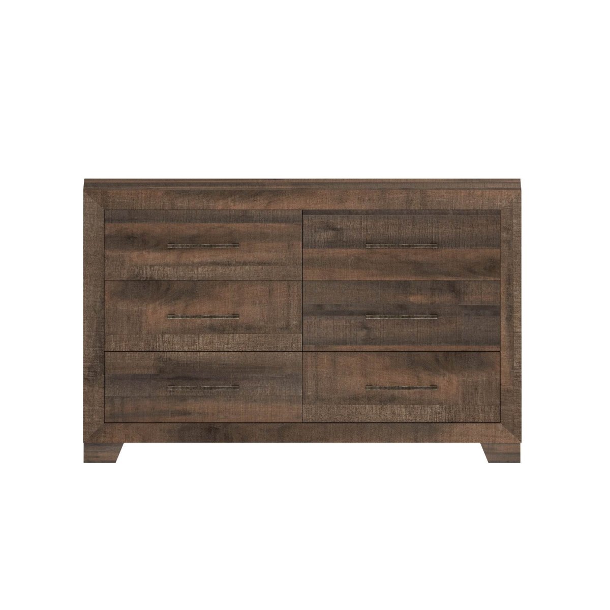 Brown Engineered Wood 6 - Drawer Casual Style Dresser - Driftwood - Omega Lifestyles