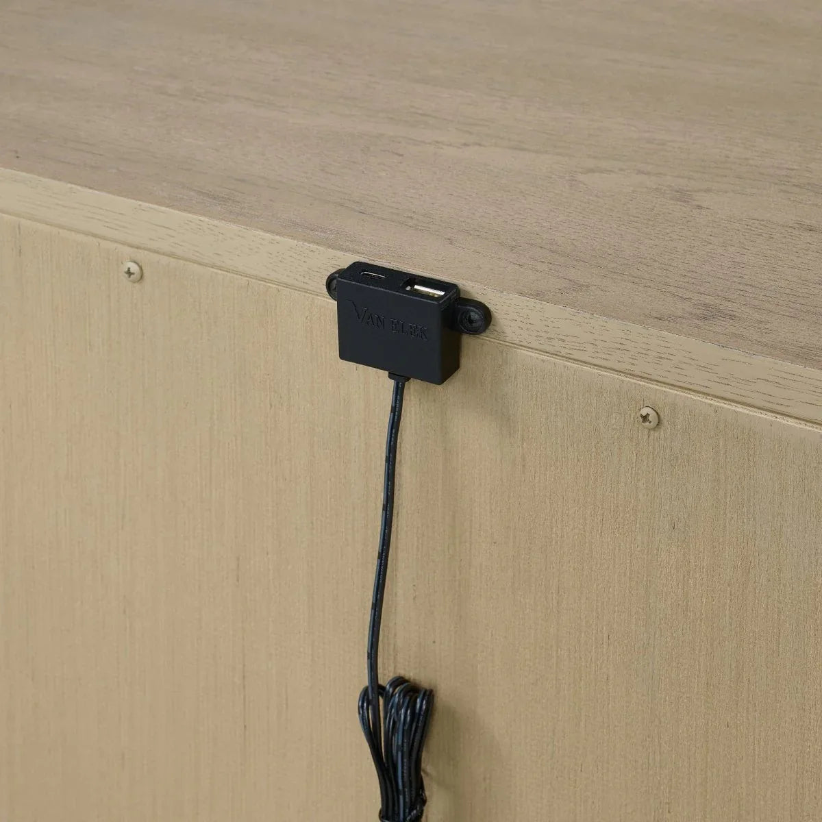 Brown Wood 3-Drawer Nightstand With USB Charging - Omega Lifestyles