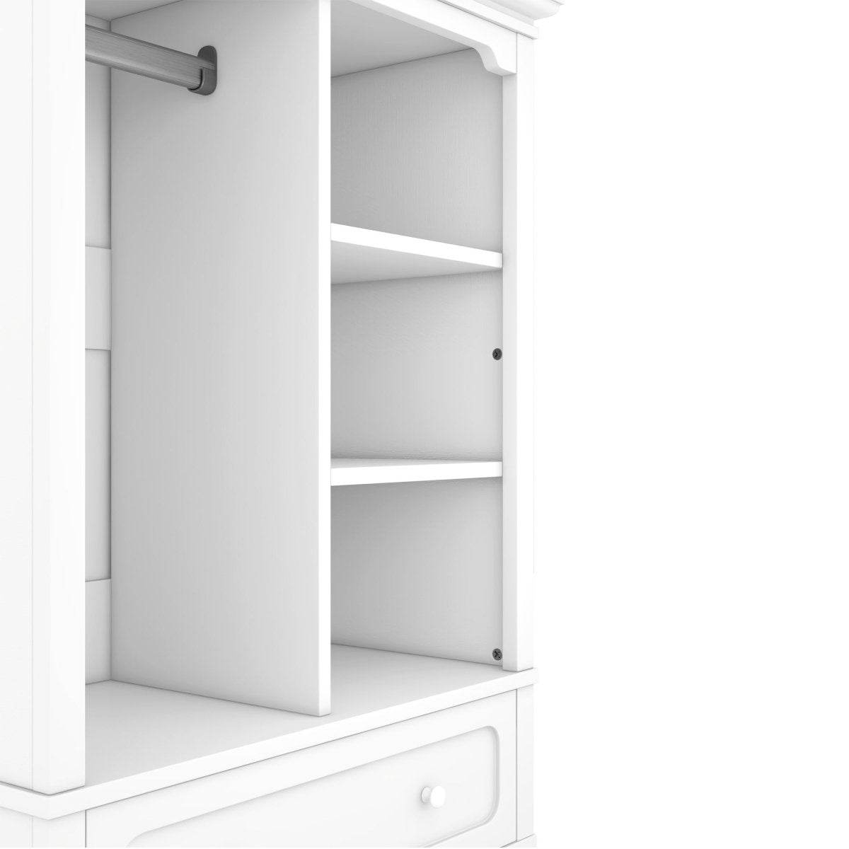 Children’s White Wardrobe With Hanging Rod And Drawers - Omega Lifestyles