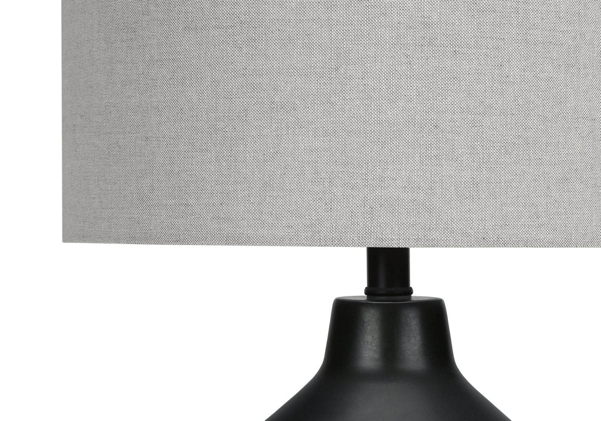 Contemporary Black Concrete Table Lamp With Grey Shade - Sleep Galleria