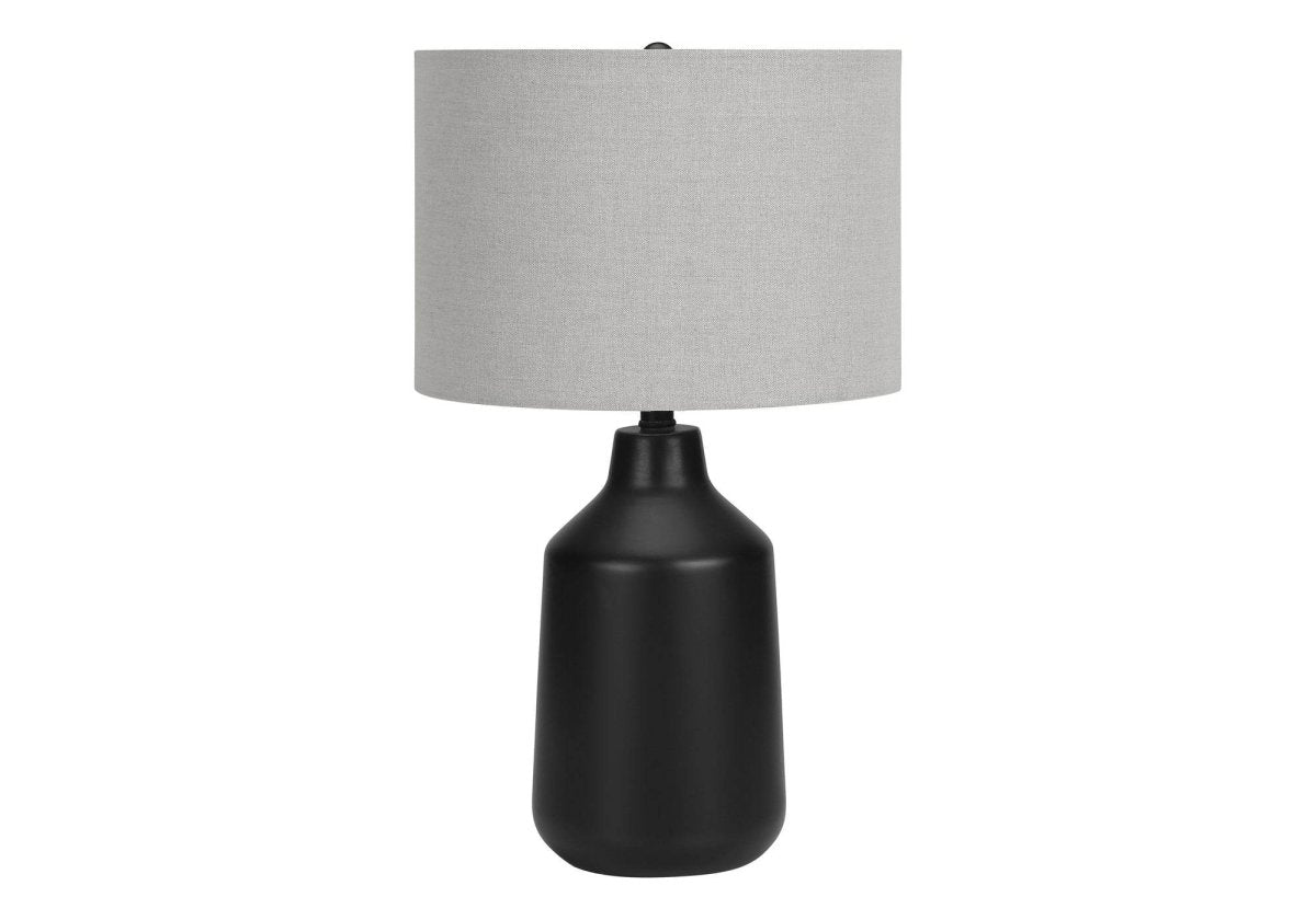 Contemporary Black Concrete Table Lamp With Grey Shade - Sleep Galleria