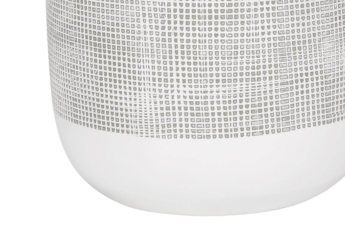 Contemporary Grey Ceramic Table Lamp With Linen Shade - Sleep Galleria