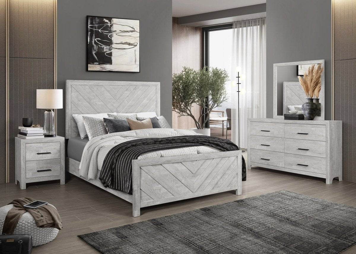 Contemporary Solid Wood 4-Piece Bedroom Set - Sleep Galleria