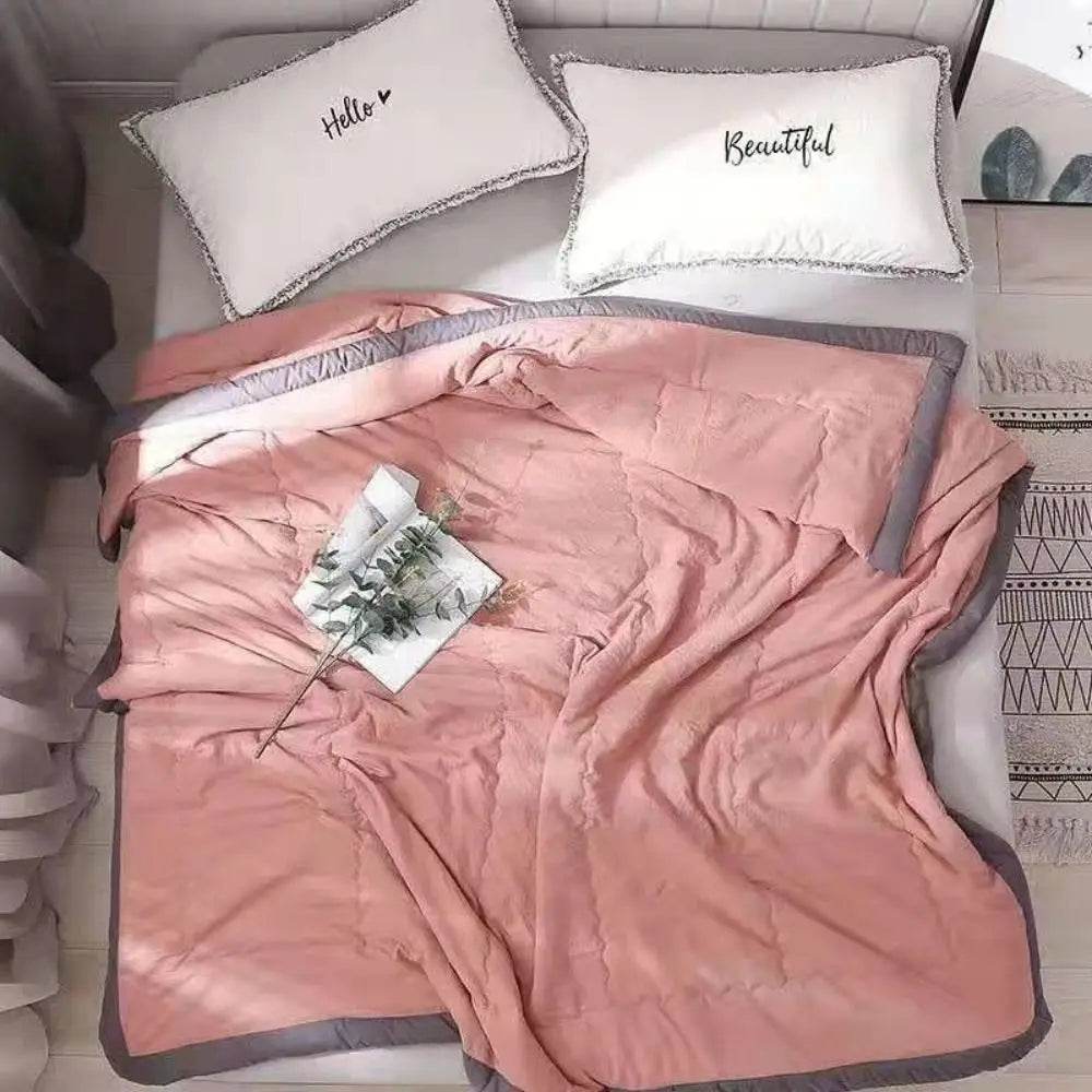Cooling Breathable Cotton Double-Sided Portable Blanket - Sleep Galleria
