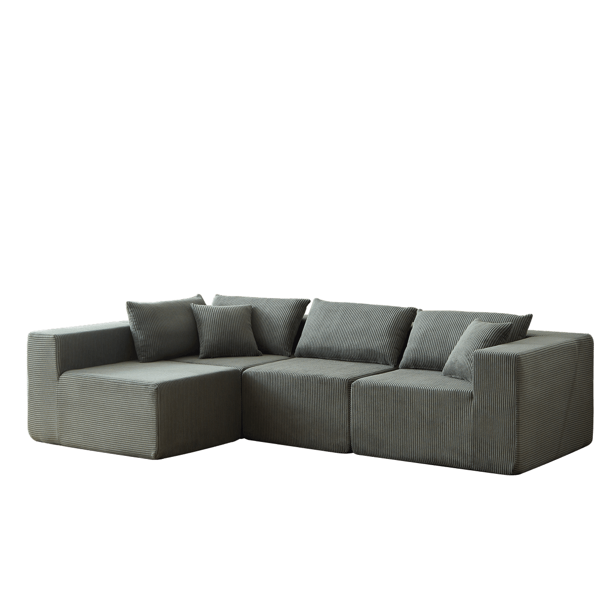 Corduroy Modular L-Shaped Sectional Sofa Set - Sleep Galleria