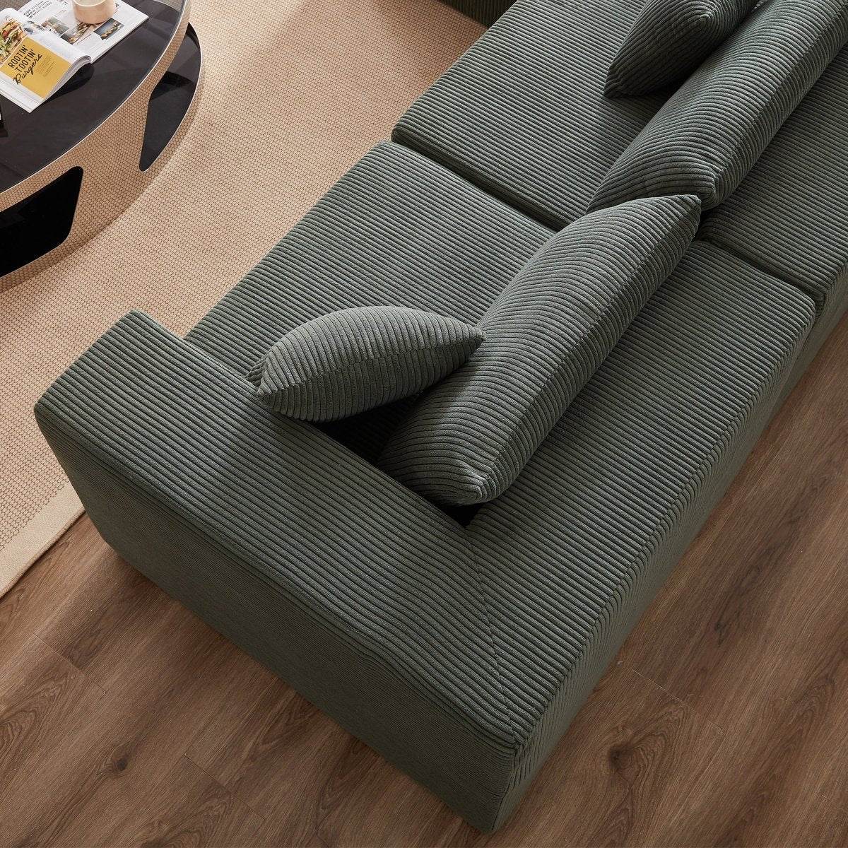 Corduroy Modular L-Shaped Sectional Sofa Set - Sleep Galleria