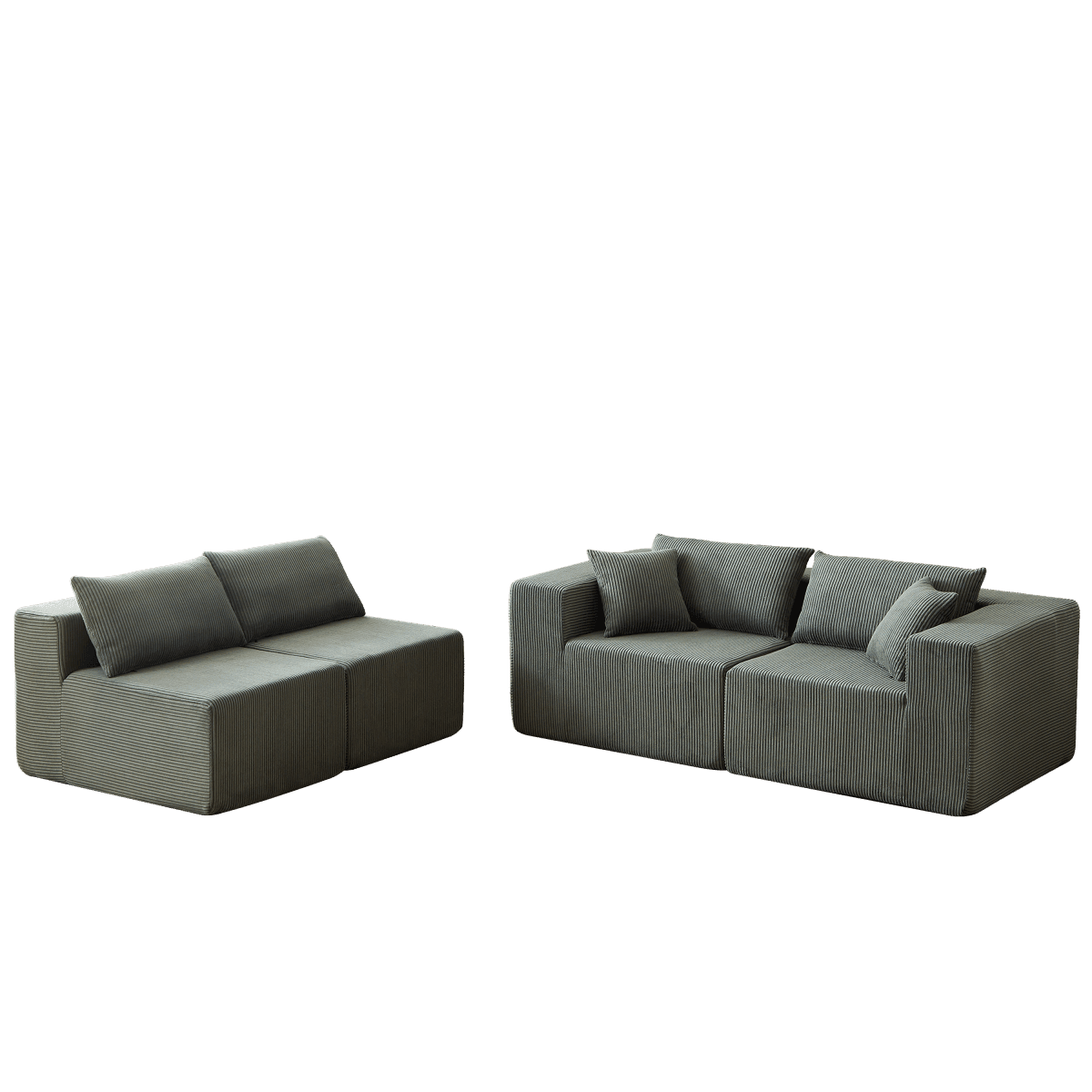 Corduroy Modular L-Shaped Sectional Sofa Set - Sleep Galleria