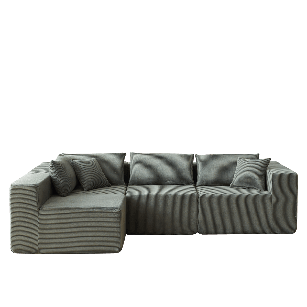 Corduroy Modular L-Shaped Sectional Sofa Set - Sleep Galleria