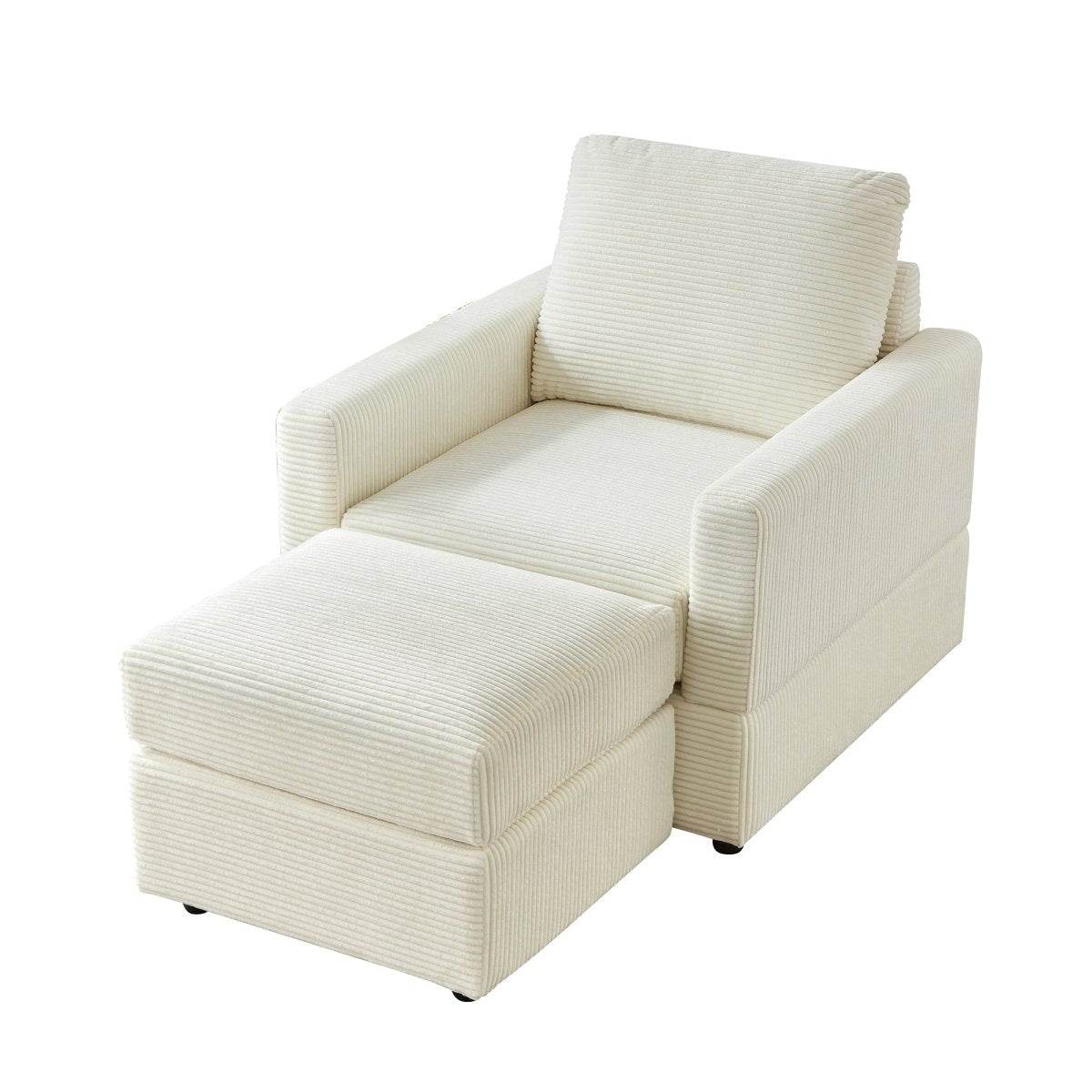 Corduroy Upholstered Adjustable Chaise Lounge Chair - Sleep Galleria