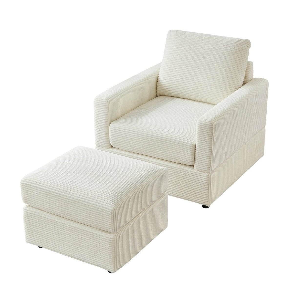 Corduroy Upholstered Adjustable Chaise Lounge Chair - Sleep Galleria