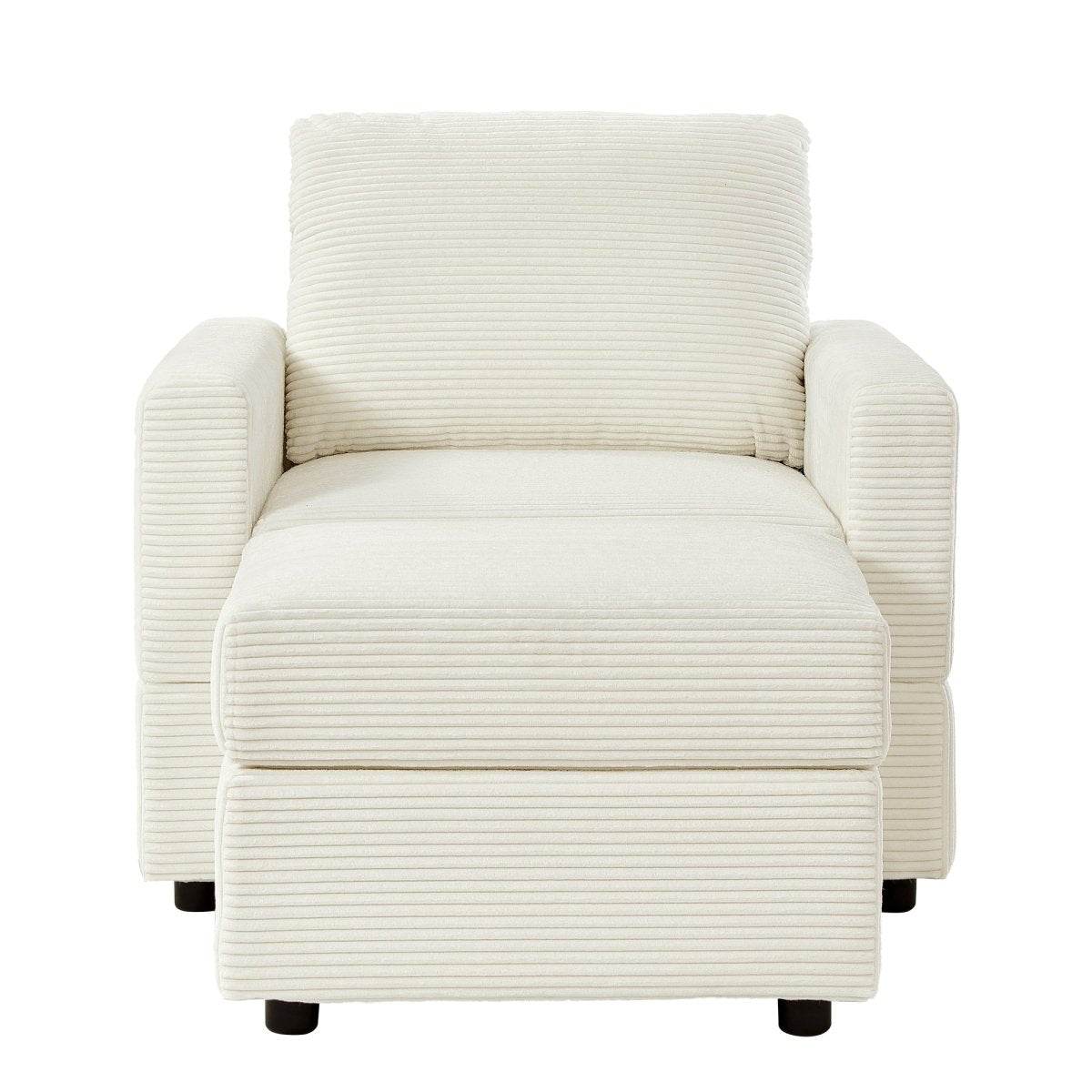 Corduroy Upholstered Adjustable Chaise Lounge Chair - Sleep Galleria