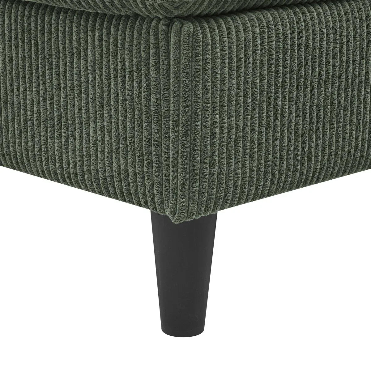 Corduroy Upholstered Modular Sectional With 2 Ottomans - Omega Lifestyles