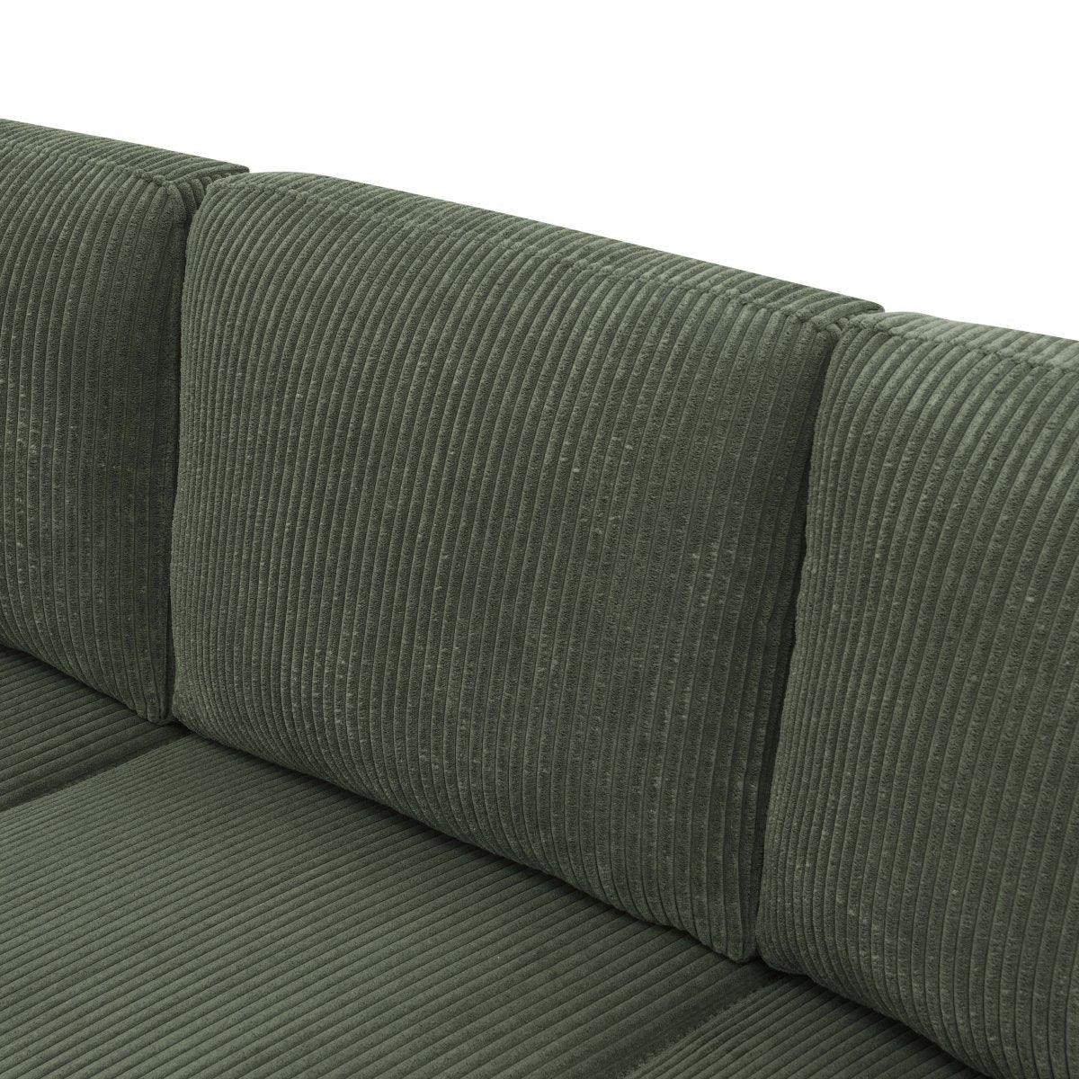 Corduroy Upholstered Modular Sectional With 2 Ottomans - Omega Lifestyles