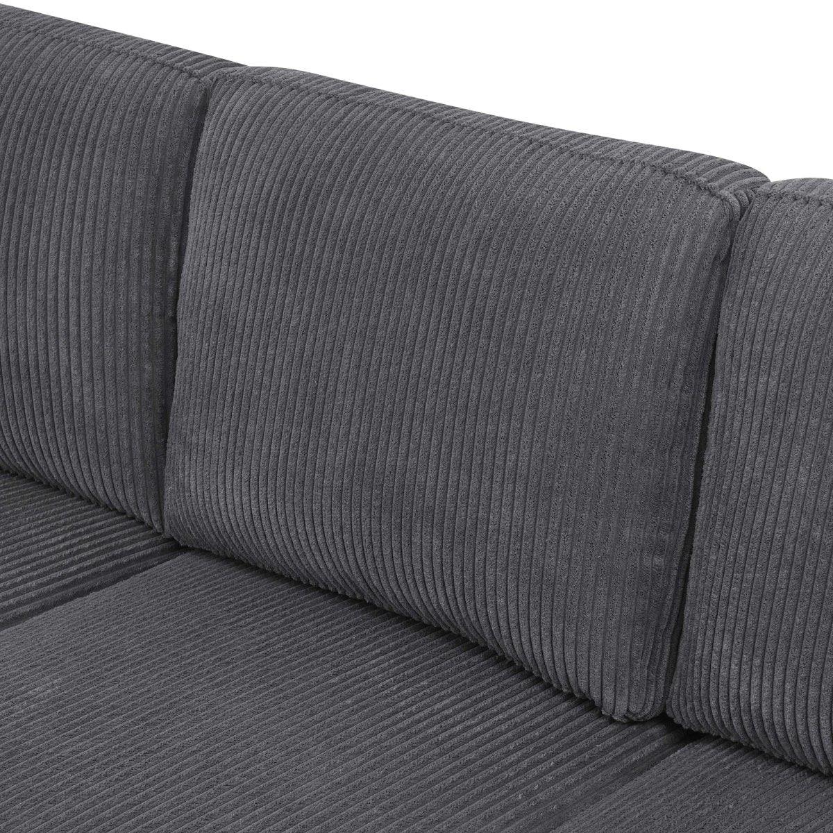 Corduroy Upholstered Modular Sectional With 2 Ottomans - Omega Lifestyles