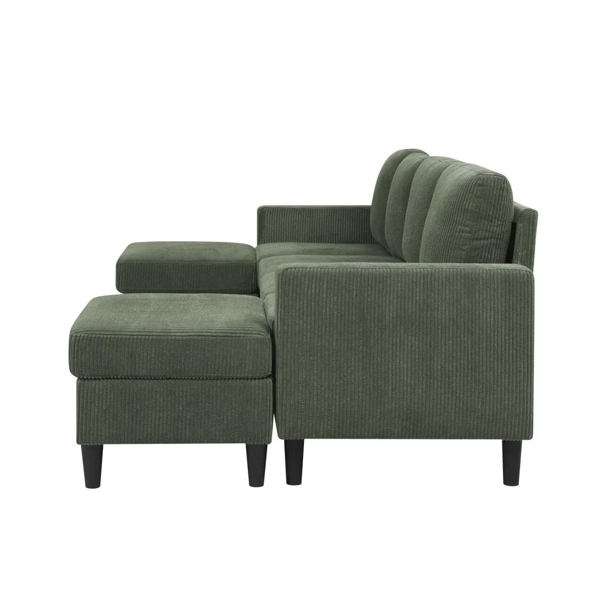 Corduroy Upholstered Modular Sectional With 2 Ottomans - Omega Lifestyles