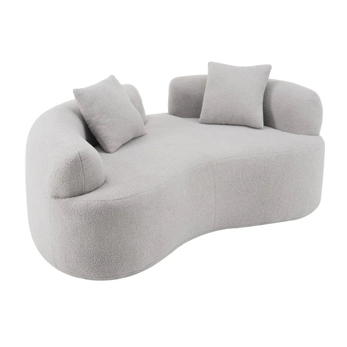 Curved Grey Foam Spring Medium-Firm Loveseat - Omega Lifestyles