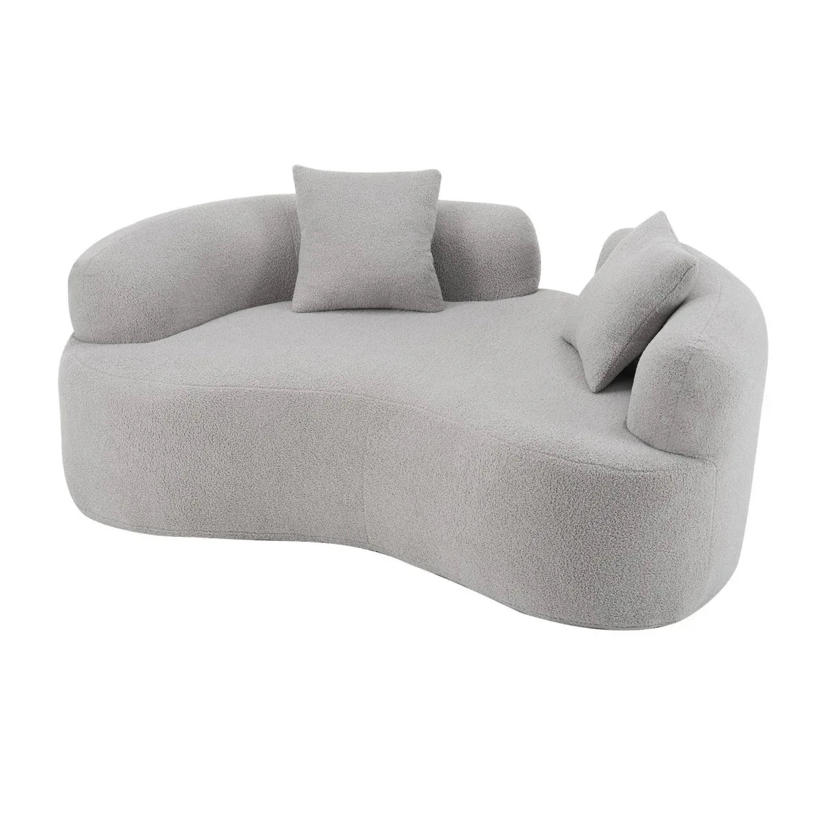 Curved Grey Foam Spring Medium-Firm Loveseat - Omega Lifestyles