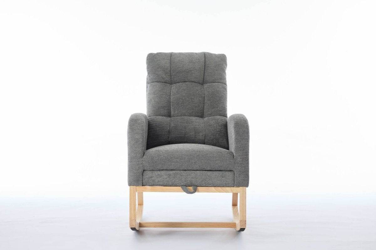 Dark Grey Polyester Blend Modern Rocking Chair - Sleep Galleria