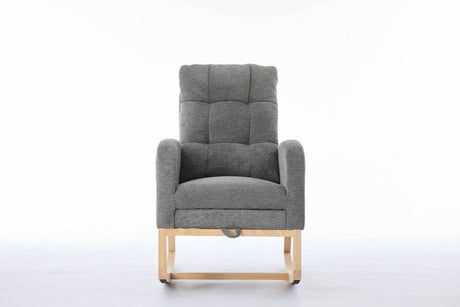 Dark Grey Polyester Blend Modern Rocking Chair - Sleep Galleria