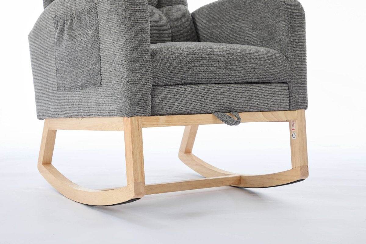 Dark Grey Polyester Blend Modern Rocking Chair - Sleep Galleria