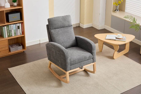 Dark Grey Polyester Blend Modern Rocking Chair - Sleep Galleria