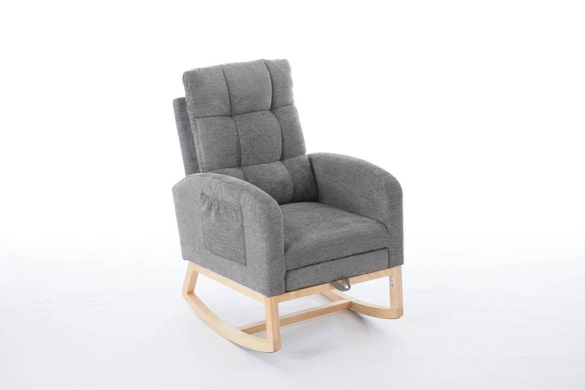 Dark Grey Polyester Blend Modern Rocking Chair - Sleep Galleria
