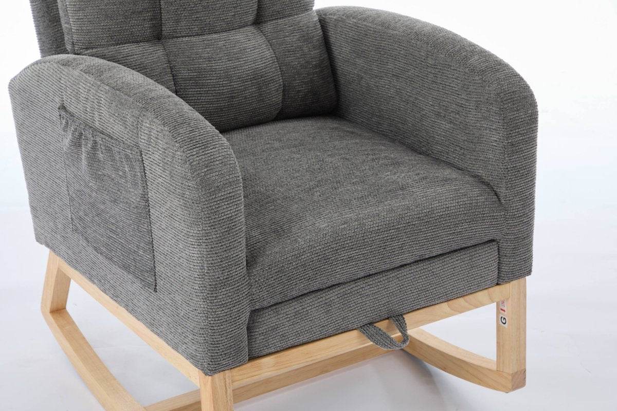 Dark Grey Polyester Blend Modern Rocking Chair - Sleep Galleria