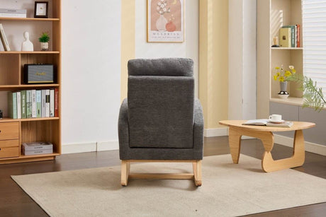 Dark Grey Polyester Blend Modern Rocking Chair - Sleep Galleria