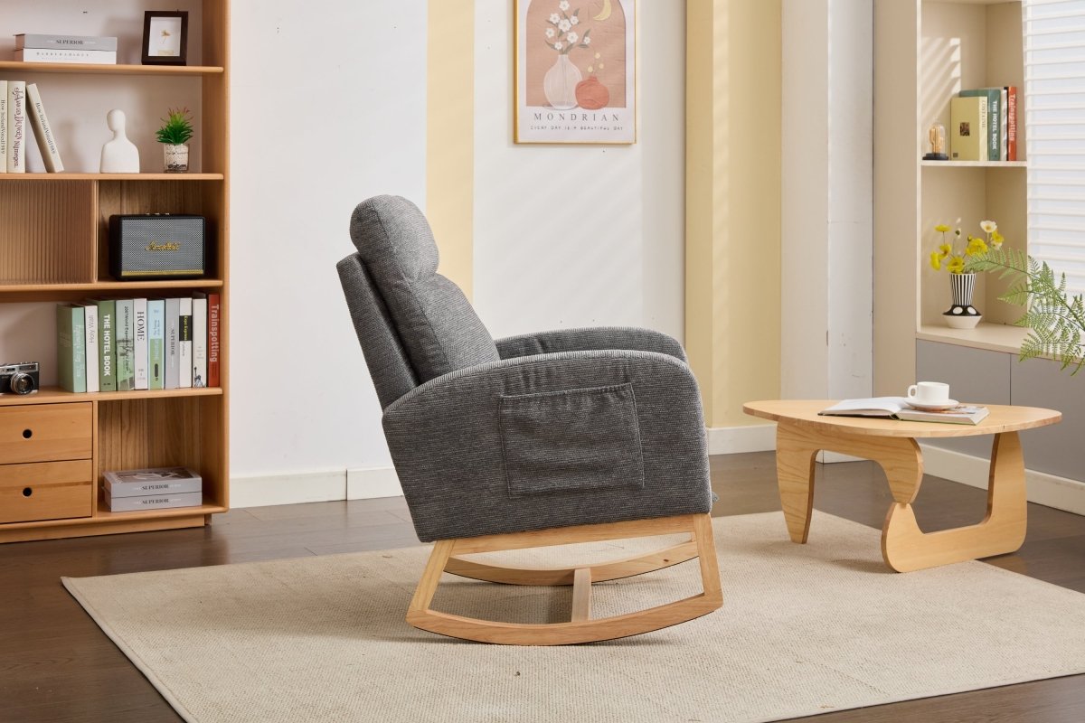 Dark Grey Polyester Blend Modern Rocking Chair - Driftwood - Sleep Galleria