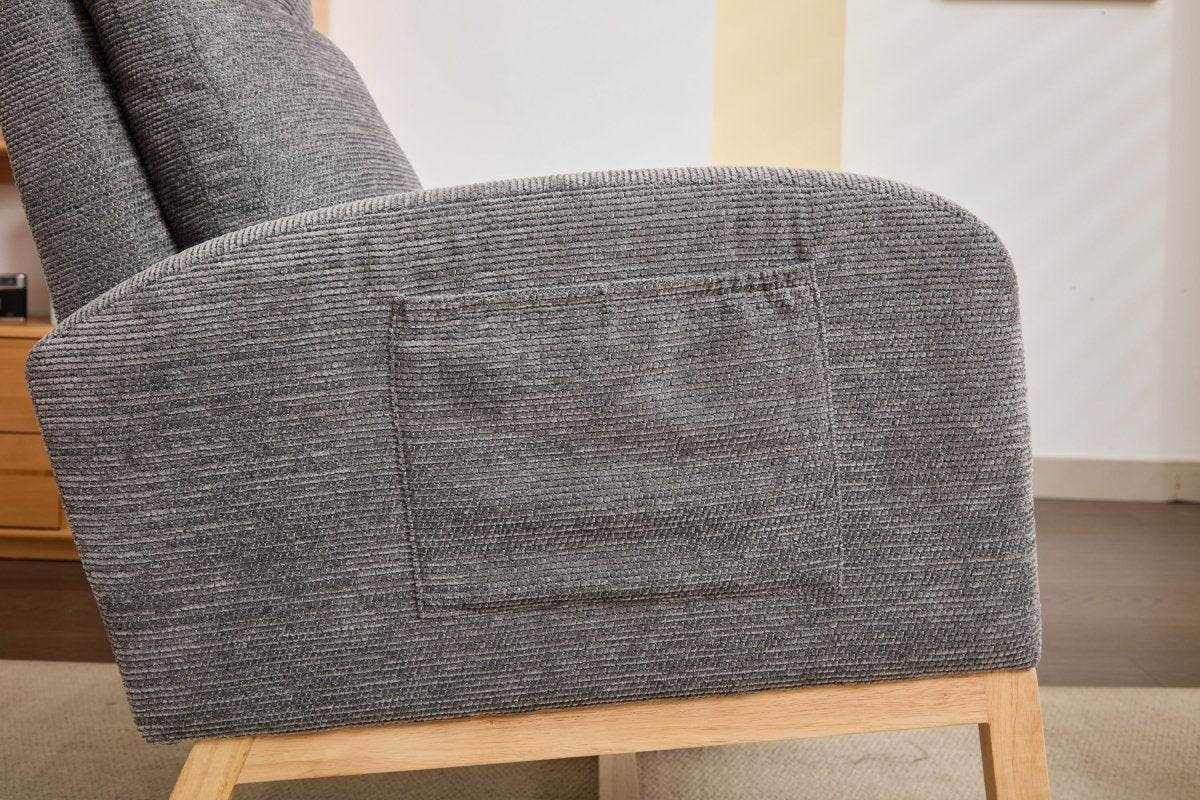 Dark Grey Polyester Blend Modern Rocking Chair - Sleep Galleria