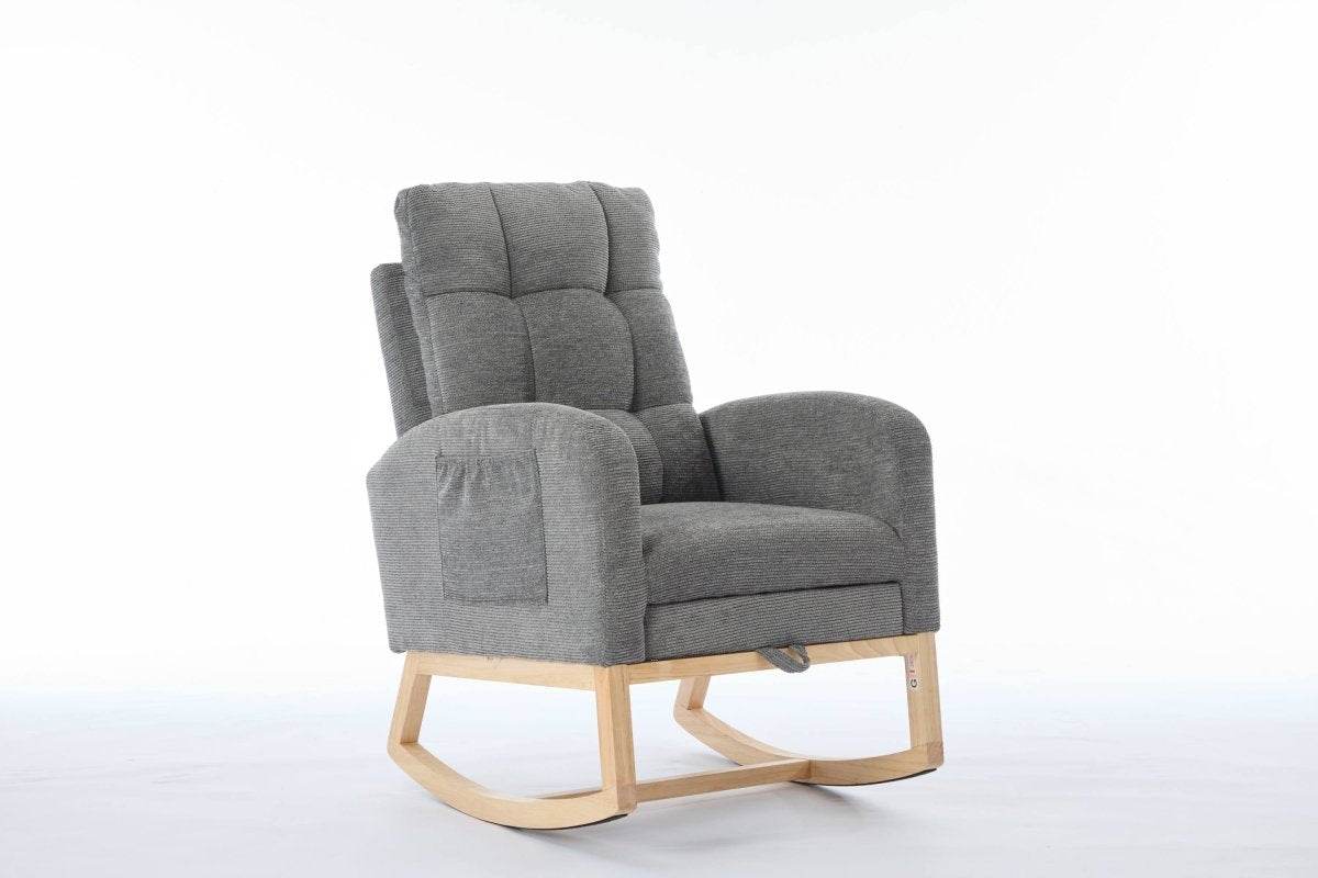 Dark Grey Polyester Blend Modern Rocking Chair - Sleep Galleria
