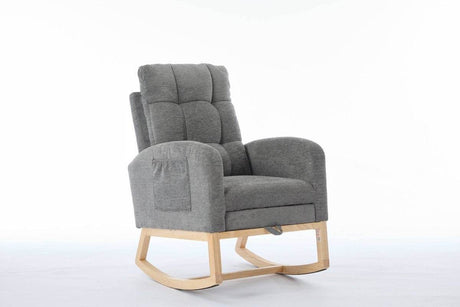 Dark Grey Polyester Blend Modern Rocking Chair - Sleep Galleria